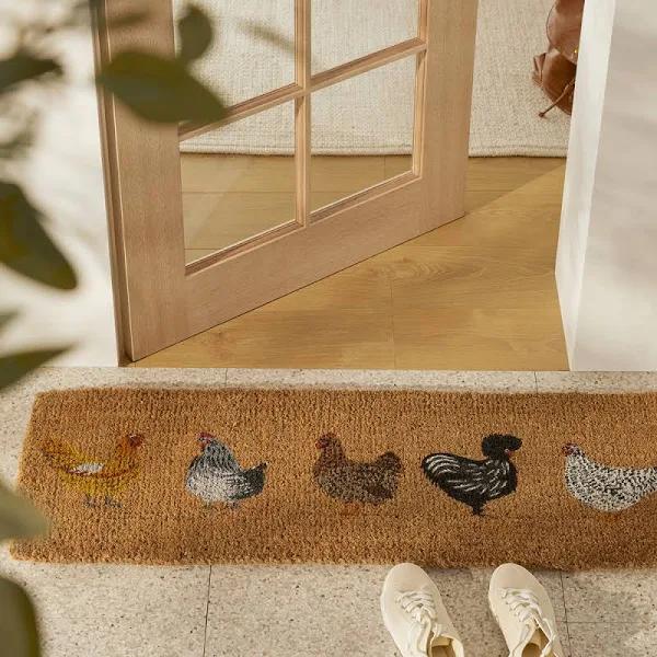 Adairs Coir Five Chooks Doormat - Door Mat