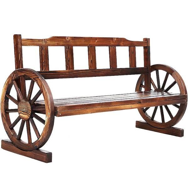 Gardeon Garden Bench Wooden Wagon Chair 3 Seat Outdoor Furniture