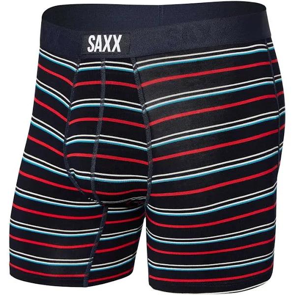 Saxx Underwear Vibe Boxer Shorts - Dark Ink Coast Stripe