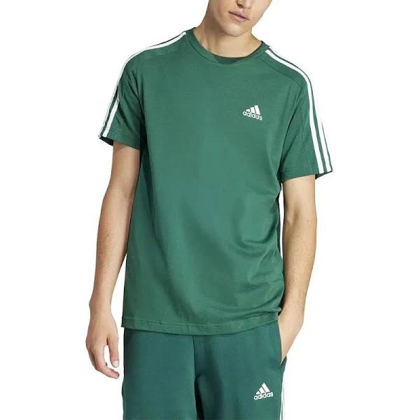 Adidas ESSENTIALS SINGLE JERSEY 3-STRIPES T-SHIRT - Green XS