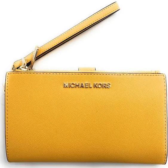 Michael Kors Bags | Michael Kors Large Double Zip Wallet Wristlet Jasmine Yellow | Color: Gold | Size: Os | Katespadeworld's Closet