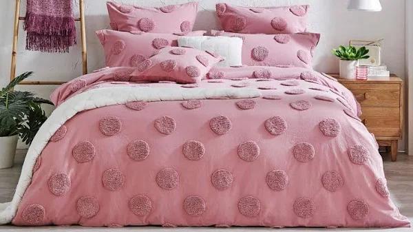 L'Avenue Harley Pink Quilt Cover Set - Queen