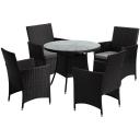 Livsip 5 Pcs Outdoor Dining Set Table & Chairs Patio Furniture Lounge Setting