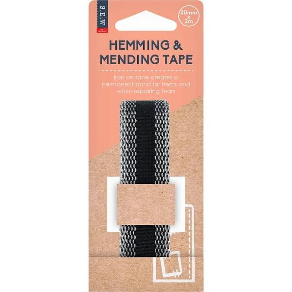 Sew Iron On Hemming & Mending Tape - Black