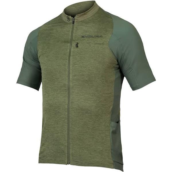 Endura GV500 Reiver Short Sleeve Cycling Jersey - Olive Green - XL