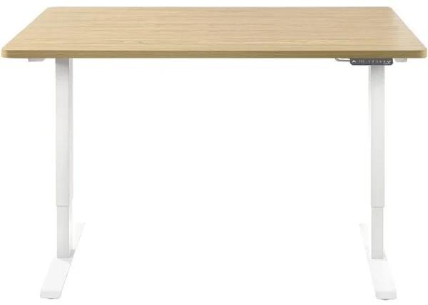 Lazy Maisons 80kg Motorised Electric Height Adjustable Standing Desk - White Frame - oz Oak Desktop 150cm