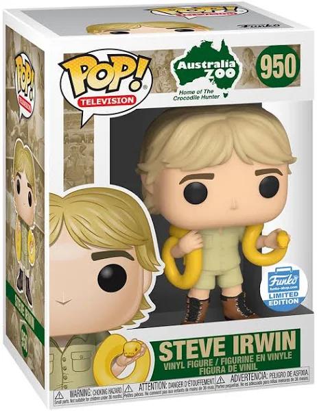 Pop! Vinyl Steve Irwin with Snake #950 Australia Zoo Exclusive Sticker