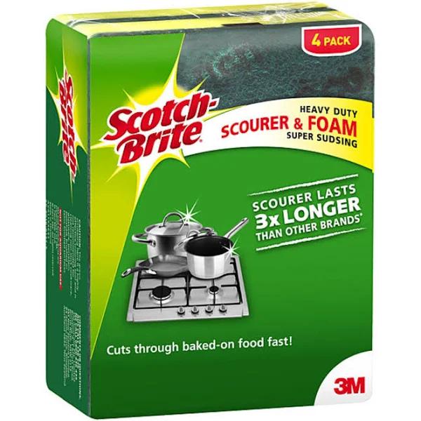 Scotch Brite Scrub Sponge Heavy Duty Pack 4