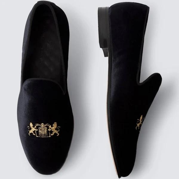 Hawes & Curtis Men’s Black Crest Velvet Loafer