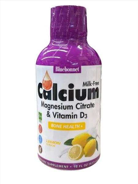 Bluebonnet Liquid Calcium, Magnesium Citrate & Vitamin D3 Lemon 16 fl oz