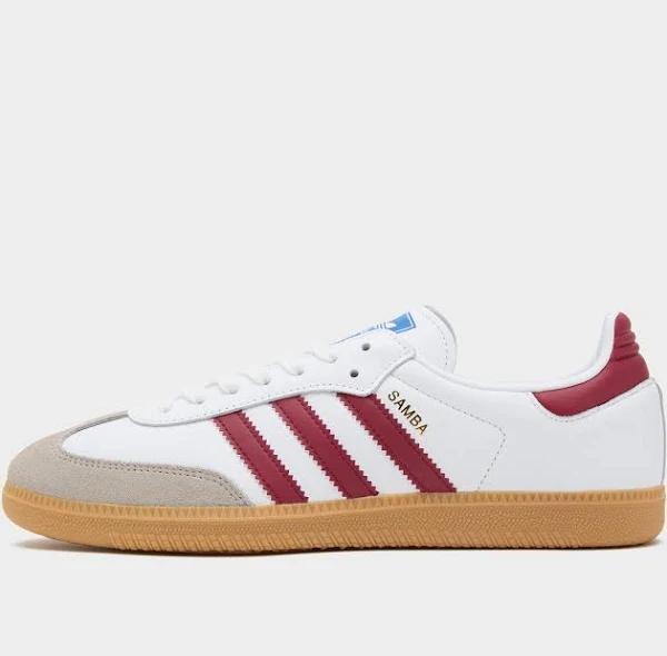 Adidas Samba OG - Cloud White/Collegiate Burgundy/Gum, 10.5