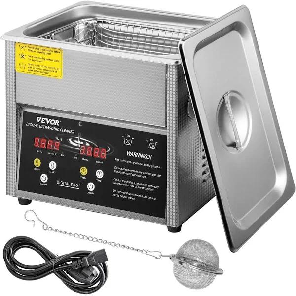 VEVOR Digital Ultrasonic Cleaner Ultrasonic Cleaning Machine 3L Stainless Steel