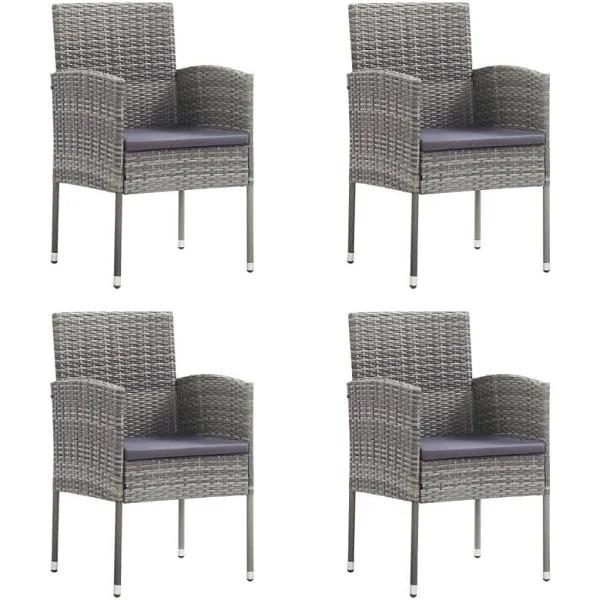 vidaXL Garden Chairs 4 Pcs Poly Rattan Anthracite