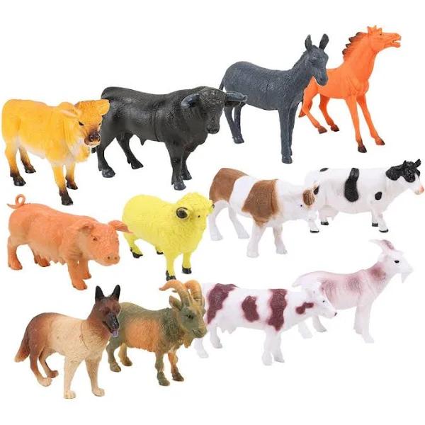 Party Central 12pce Farm Animal Figurines Realistic Non Toxic Durable Fun Play - Farm Animals / Party Central / 3 Years & Up with Supervision