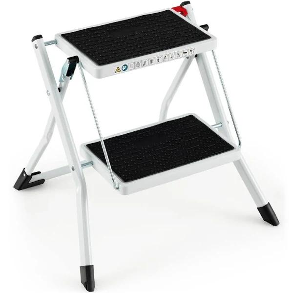 Costway 2-Step Folding Ladder Step Stool w/Anti-Slip Pedal