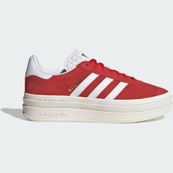 adidas-Gazelle Bold Shoes-Women-Red / Cloud White / Gold Metallic-5.5