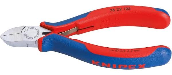 Knipex Diagonal Cutter for electromechanics Black atramentized, with multi-component grips 125 mm 76 22 125