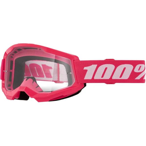 100% Strata 2 Youth Clear Lens Goggles in Pink