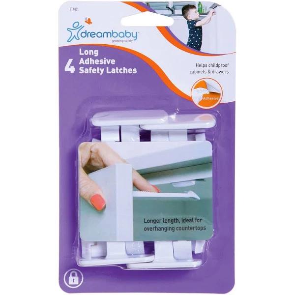 Dreambaby Adhesive Safety Latches Long 4 Pack