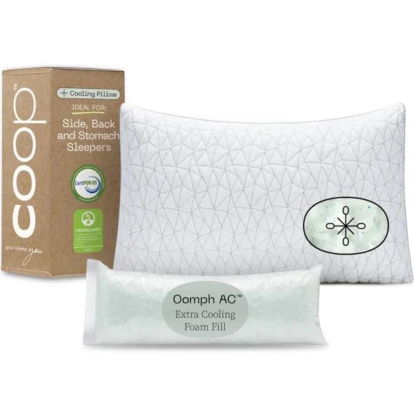 Coop Home Goods - The New Eden Pillow - Ultra Tech Cover With Gusset - Adjustable Fill Features Cooling and Hypoallergenic Gel Infused Memory Foam Wit