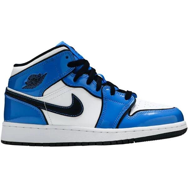 Air Jordan 1 Mid SE GS 'Signal Blue' Shoes - Size 7Y