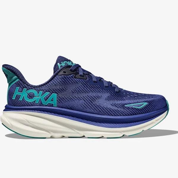 Hoka Clifton 9 Womens Wide, 9 / Bellwether Blue / Evening Sky BBES