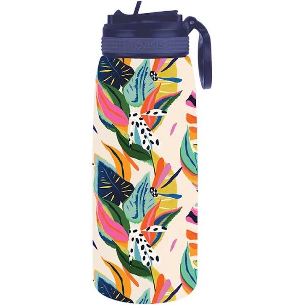 Oasis 780ml Stainless Steel Double Wall Insulated Sports Bottle with Sipper Straw Calypso Dreams