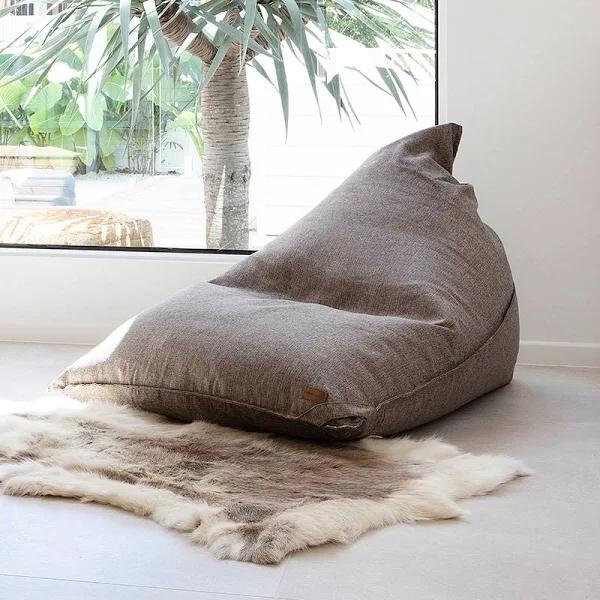 Komfort Triangle Bean Bags - Vintage Brown - Linen - Soft Furnishings by Mooi Living