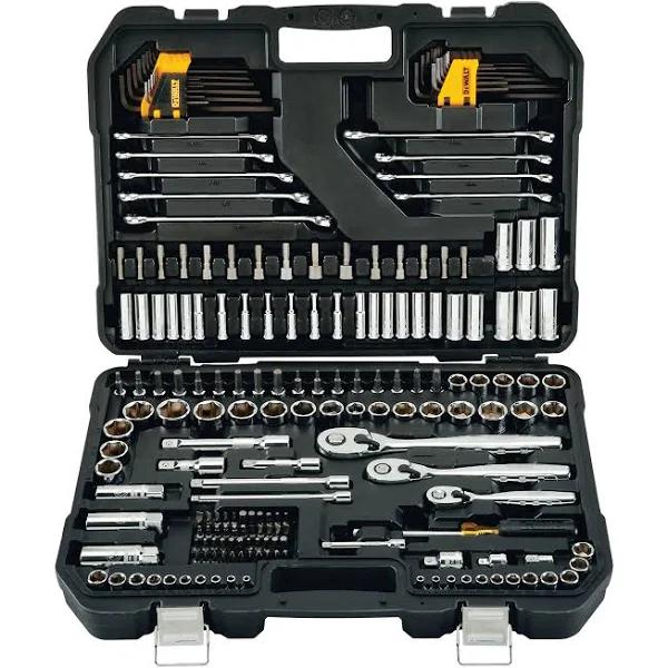 DeWalt Drive Socket Set For Mechanics, 200-Piece, 1/4" & 3/8" & 1/2" Drive, MM/SAE (DWMT75000)