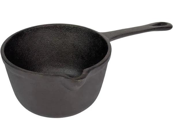 Jim Beam JB0204 Pre-Seasoned Heavy Duty Construction Cast Iron Basting Pot For Grilling and Oven, Large, Black