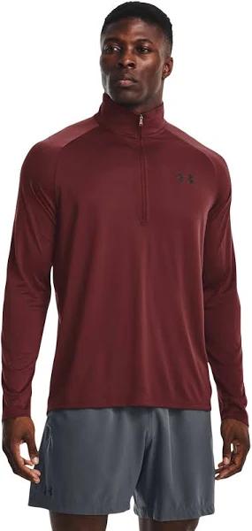 Under Armour Tech 2.0 Half Zip T-Shirt - Red - Size - S