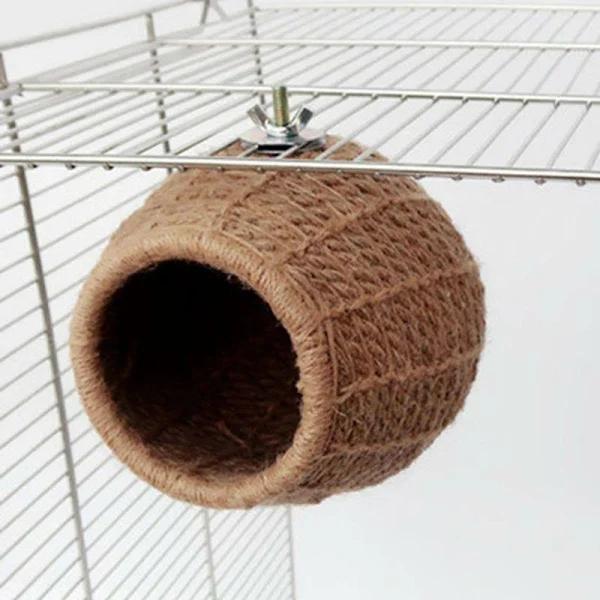 Handmade Hemp Rope Bird Nest Bed Toy For Parakeet Budgie Cockatiel