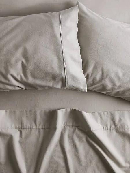 Egyptian Cotton Flannelette Sheet Set Linen / Double