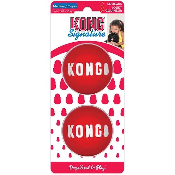 Kong Signature Balls Dog Fetch Toys Medium (2 Balls/3 Packs)