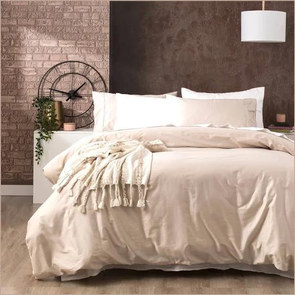 Park Avenue 500 Thread Count Natural Bamboo Cotton Quilt Cover Set - Dove Super King