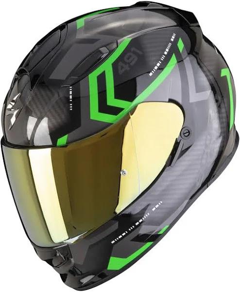 Scorpion EXO-491 Spin Black Green Full Face Helmet Size S