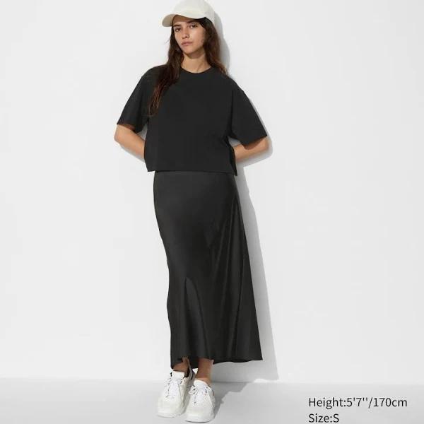 Uniqlo Satin Petite Skirt - Black Size XS