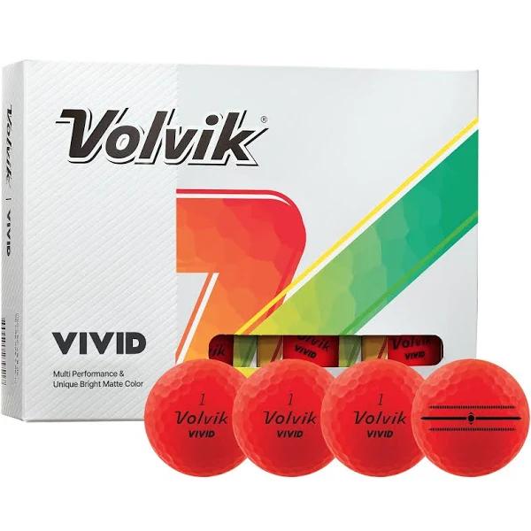 Volvik Vivid 2024 Distance Golf Balls - Red