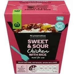 Woolworths Sweet & Sour Chicken With Rice 350g