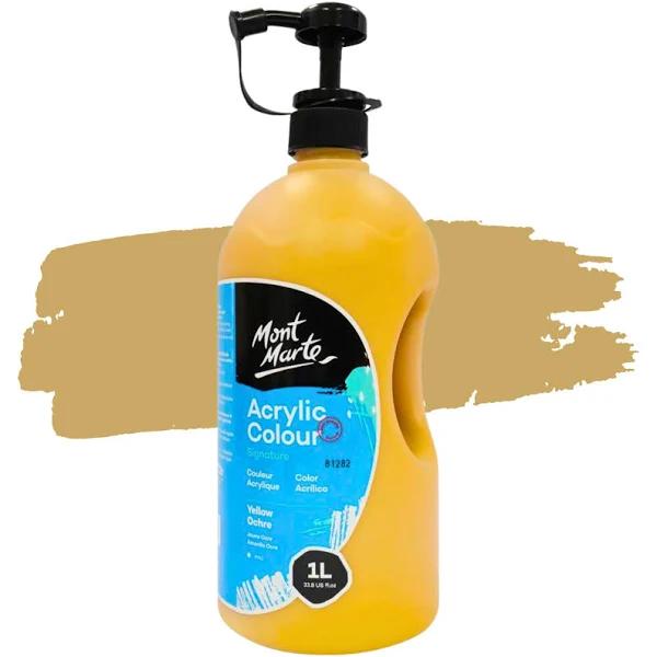 Mont Marte Signature Acrylic Paint Pump Bottle 1L - Yellow Ochre