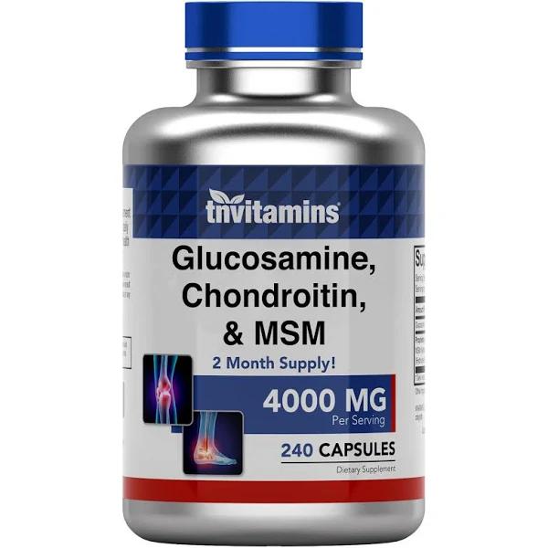 Glucosamine, Chondroitin MSM Complex | 4000 MG | 240 Capsules | Joint Support & Anti-Inflammatory Supplement | Joint Pain Relief*