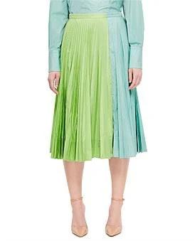 David Jones Plan C Pleated Midi Skirt in Pistachio, Size 42 It