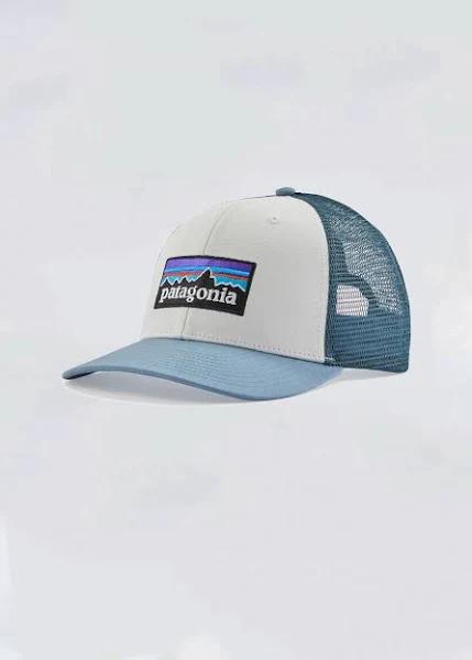 Patagonia - P-6 Logo Trucker Hat - White w/Light Plume Grey