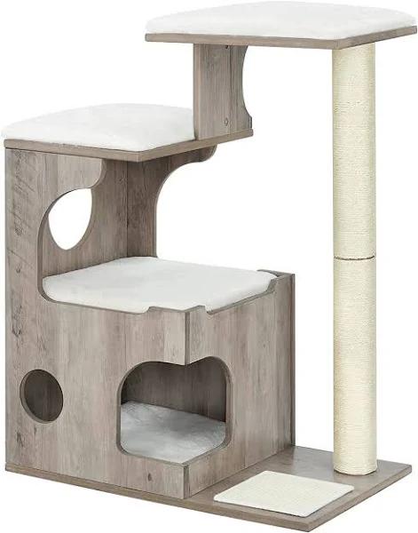 VASAGLE FEANDREA 86cm Cat Scratching Post with 3 Lying Areas and Cave - Greige