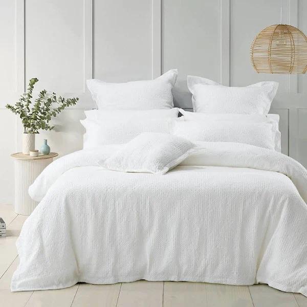 Colca Queen Quilt Cover Set White by Bianca