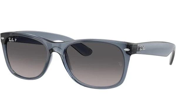 Ray-Ban RB2132 New Wayfarer Transparent Dark Blue - Unisex Sunglasses, Grey Gradient Polar Lens