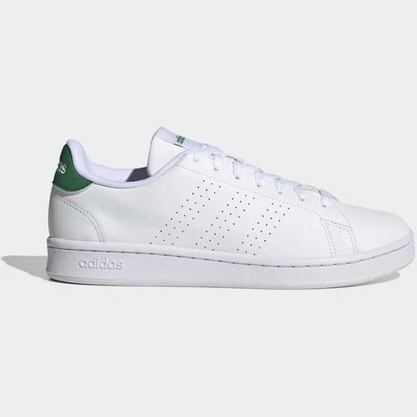 adidas-Advantage Shoes-Men-Cloud White / Cloud White / Green-7.5