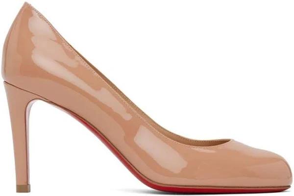 Christian Louboutin Pumppie Patent Leather Pumps 85 - Nude - 36.5