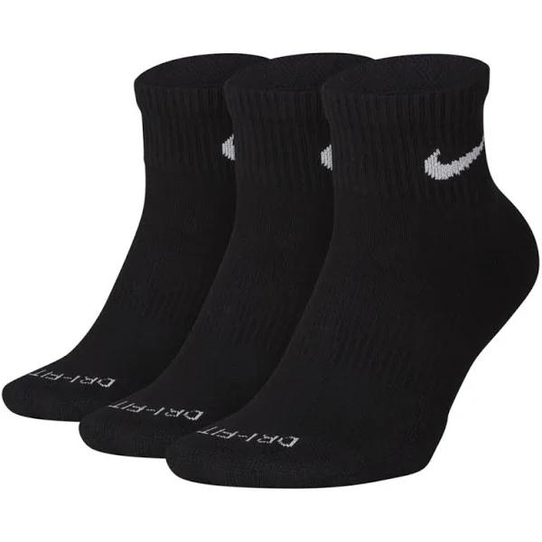 Nike Everyday Plus Cushioned Training Ankle Socks (3 Pairs) - Black