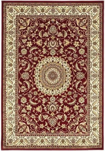 Medallion Red With Ivory Border Rug 400X300CM